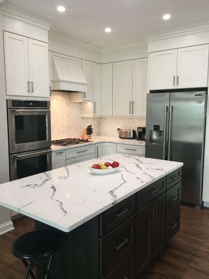 Lake Forest estate kitchen with two islands