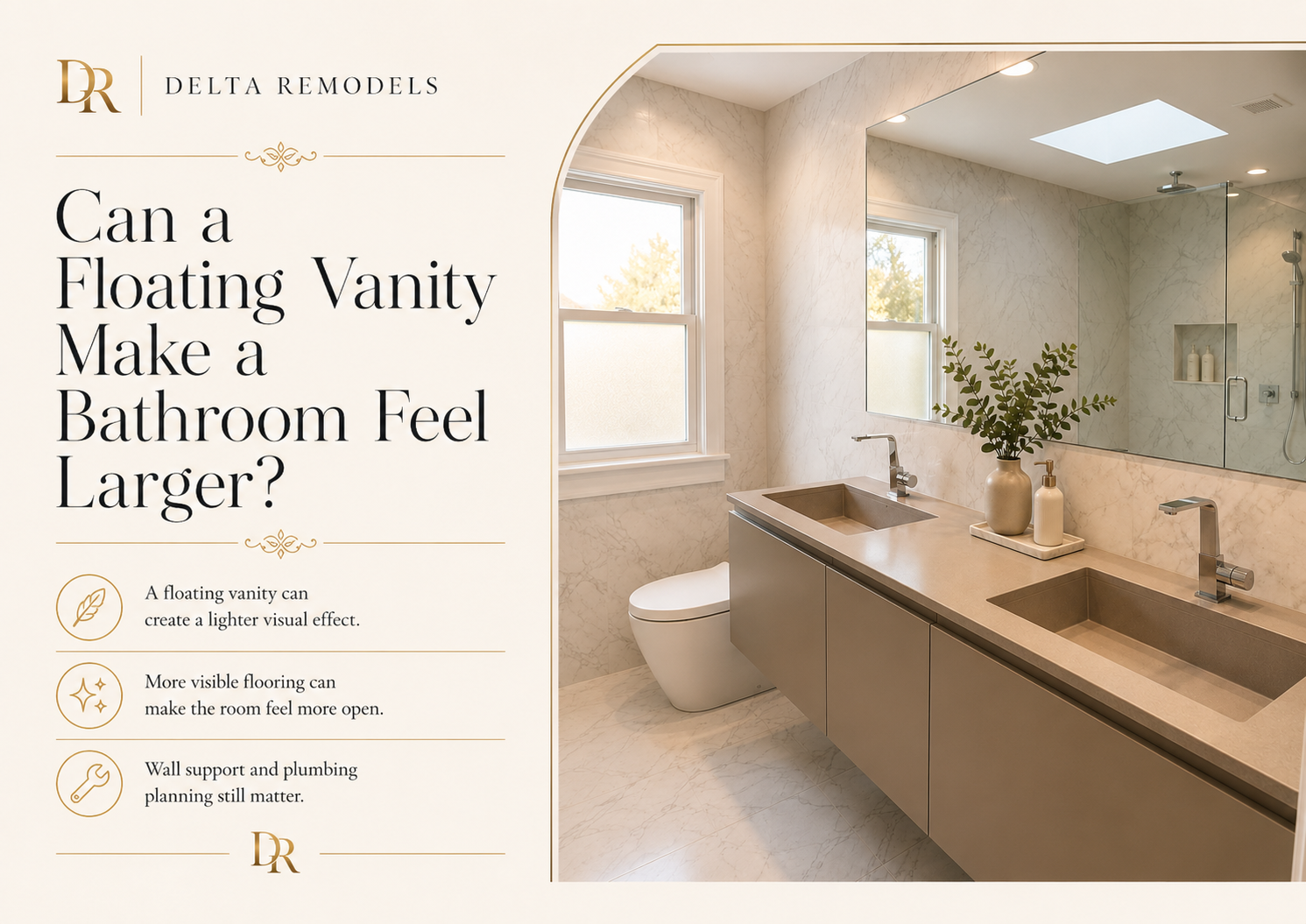 can a floating vanity make a bathroom feel larger