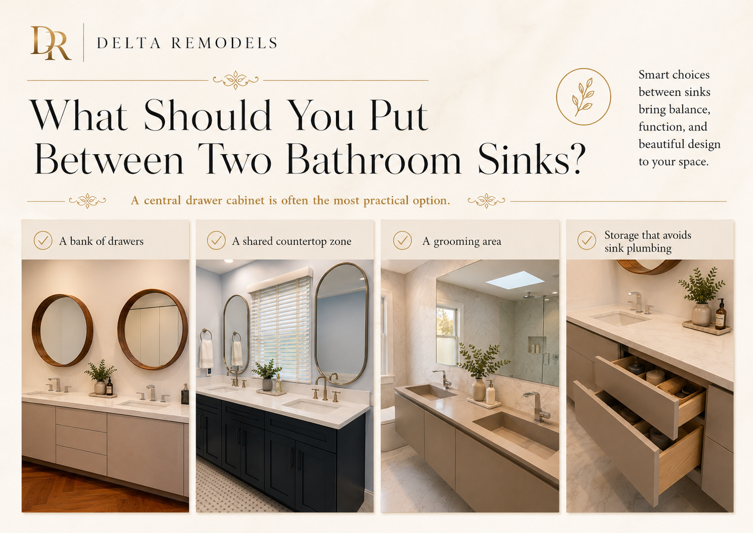 what should you put between two bathroom vanities