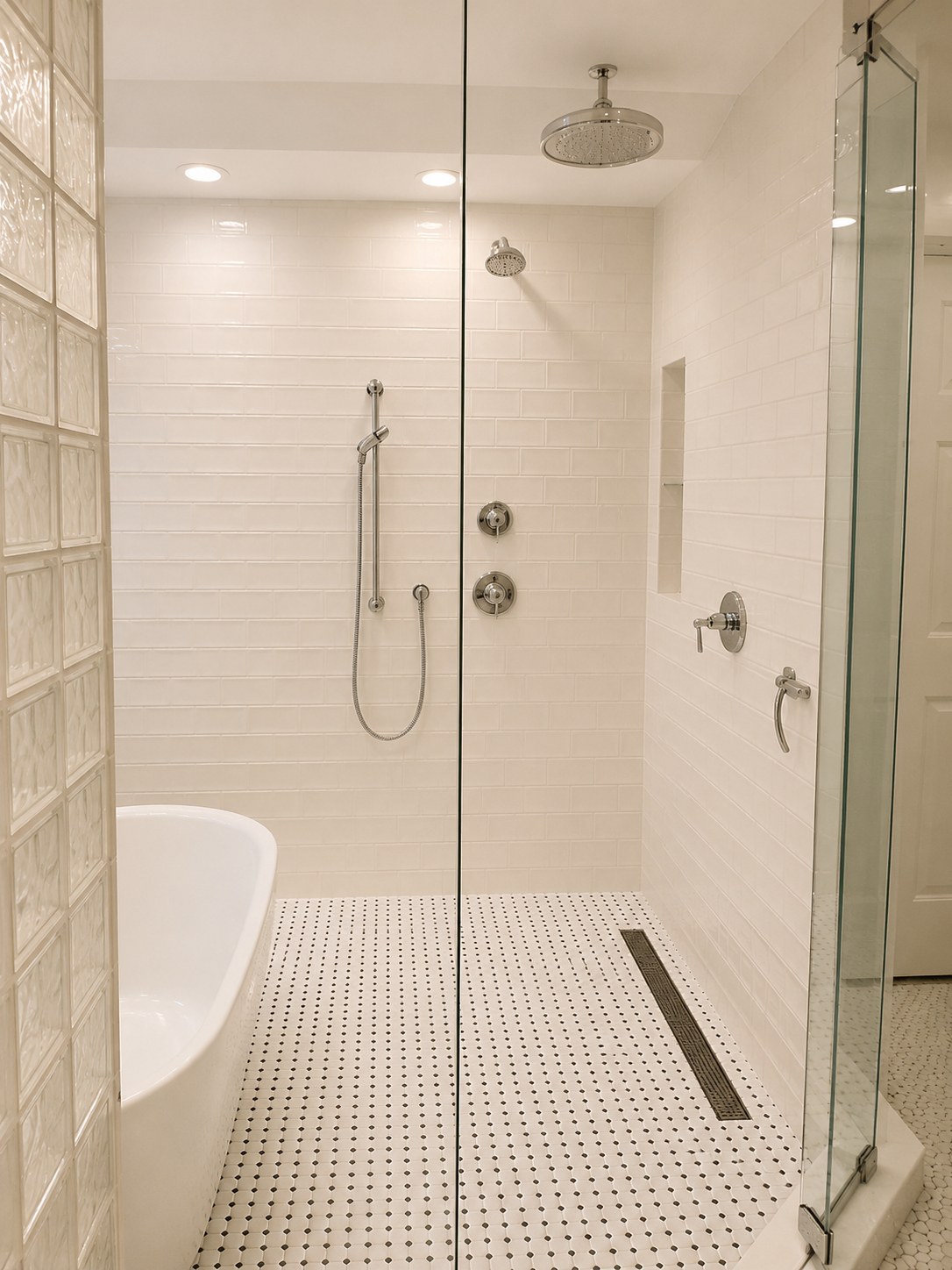 Lake Bluff Bathroom Remodel — Custom Cabinetry: after shower bathroom remodeling lake bluff