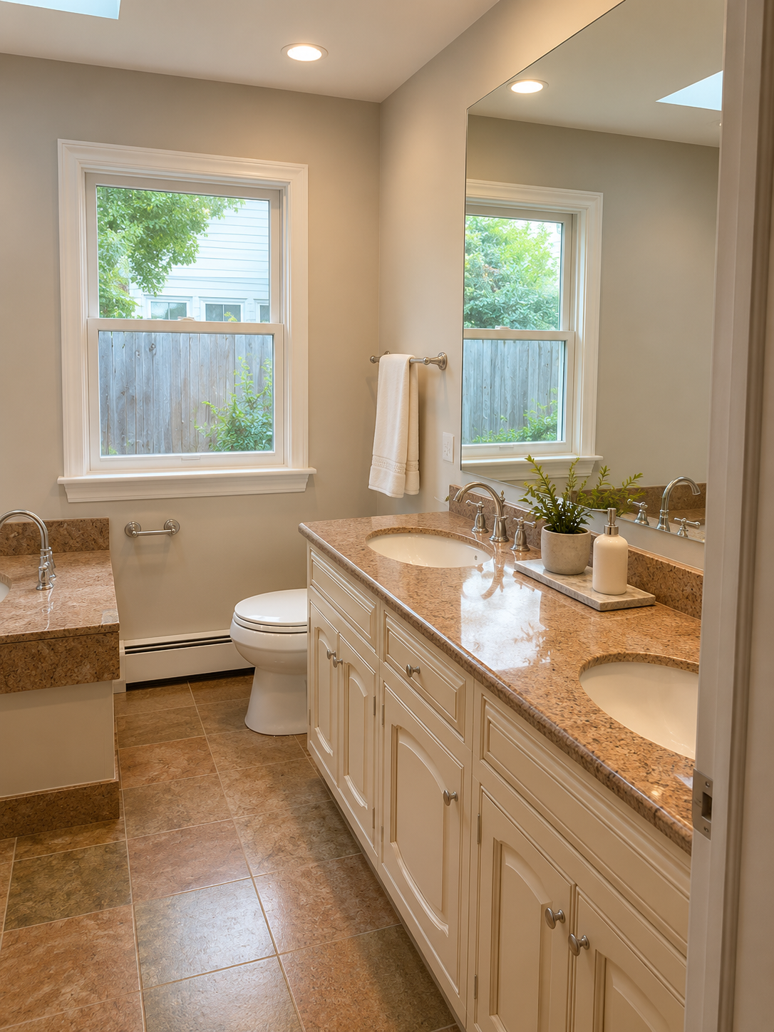 Lake Forest Curbless Marble Bathroom Remodel before remodel