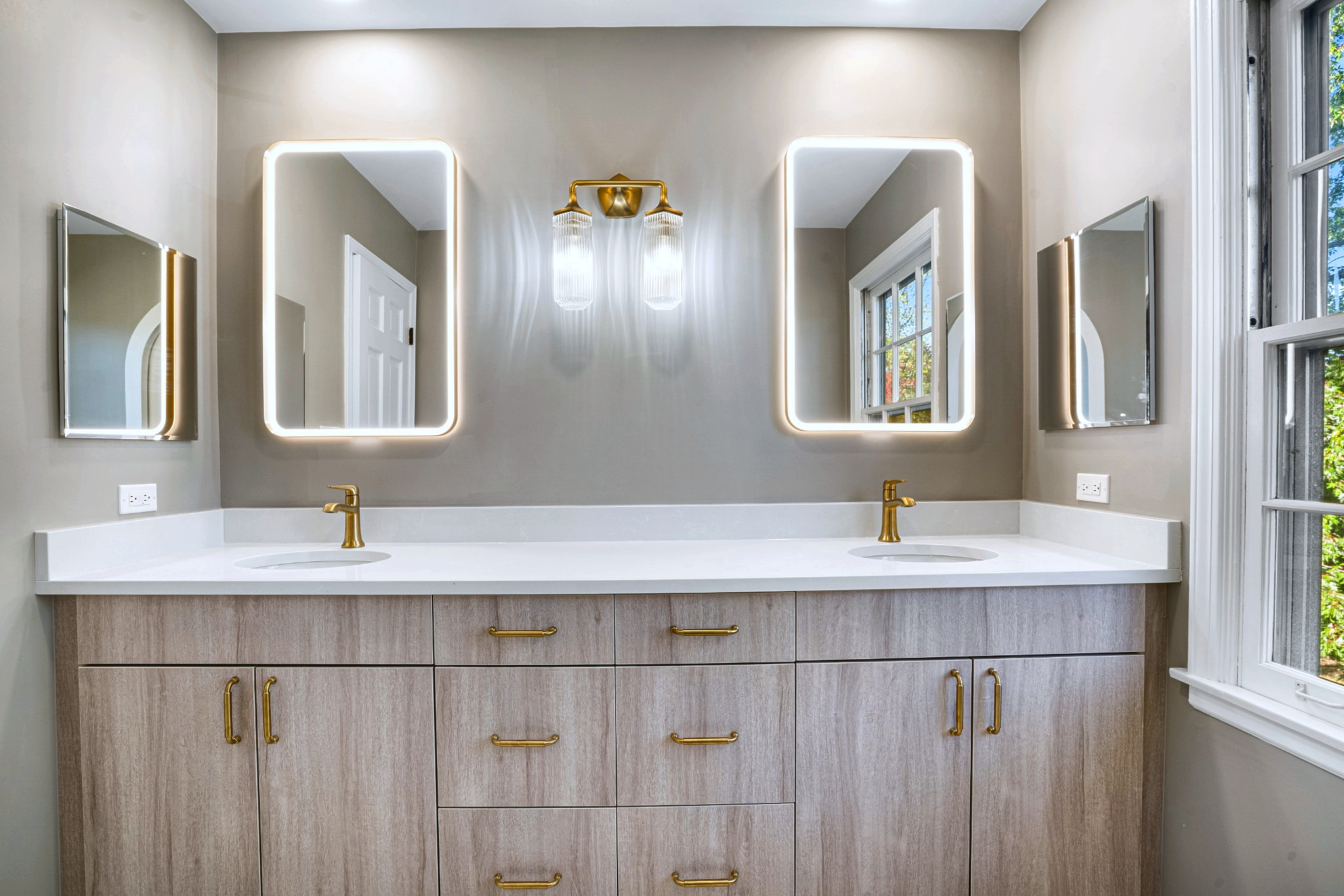 Lake Forest Bathroom Remodel: high quality led mirror double vanity lake forest bathroom remodeling