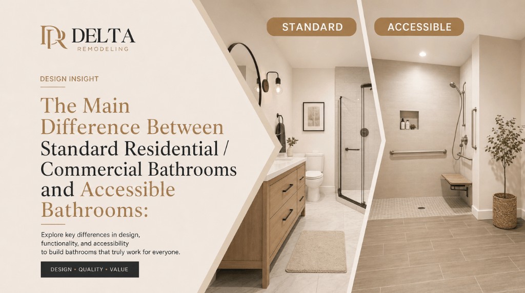 Standard bathroom vs accessible bathroom — design and functionality comparison