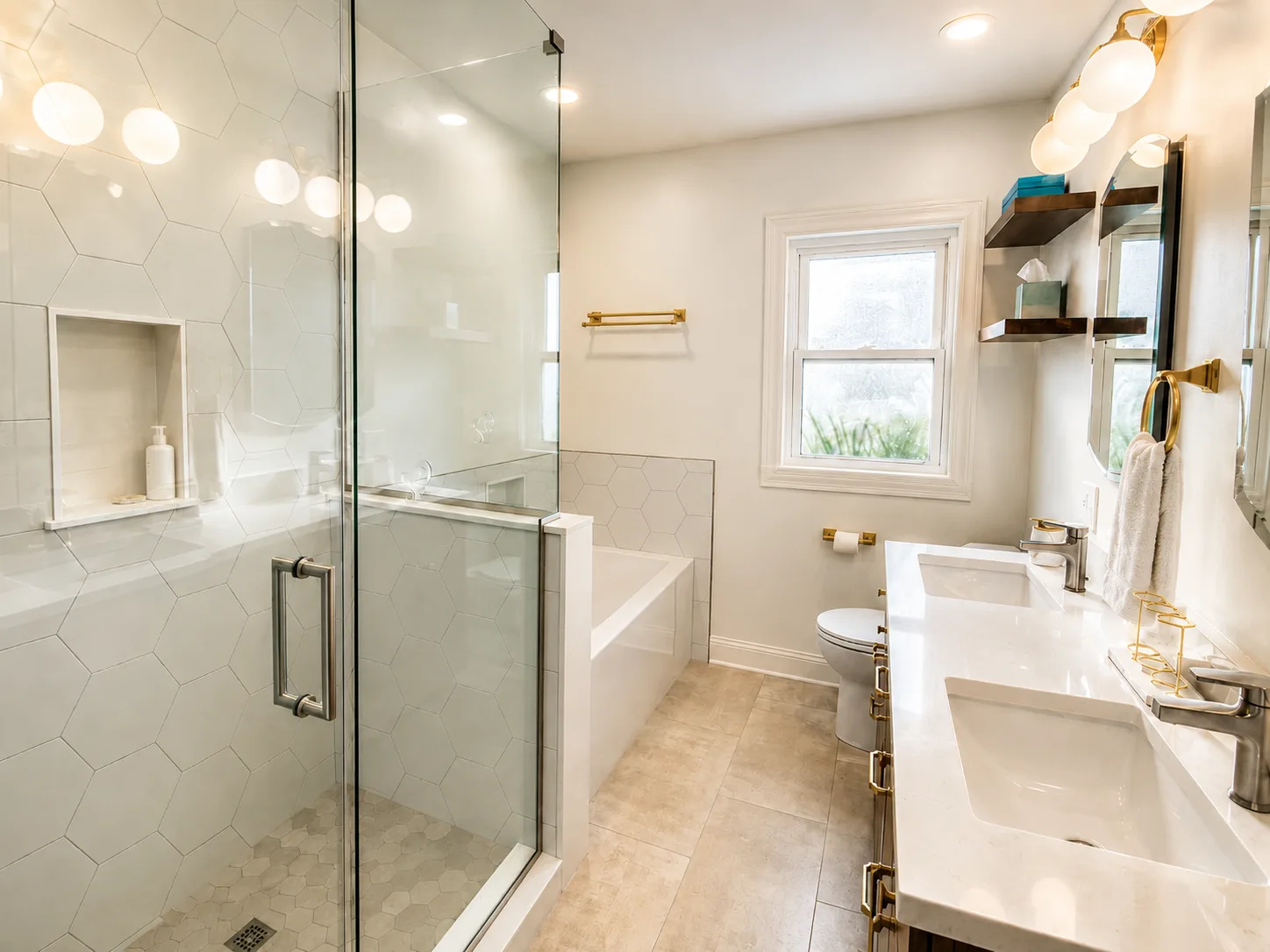 Completed chicago bathroom expansion by Delta Remodels
