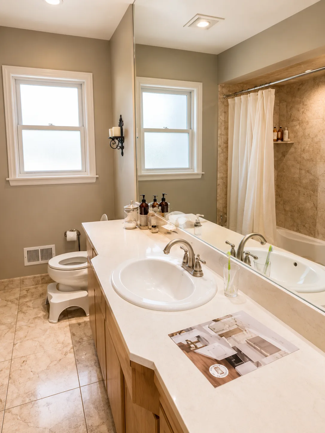 Highland Park Bathroom Remodel with Walk-In Shower, Soaking Tub and Double Vanity before remodeling