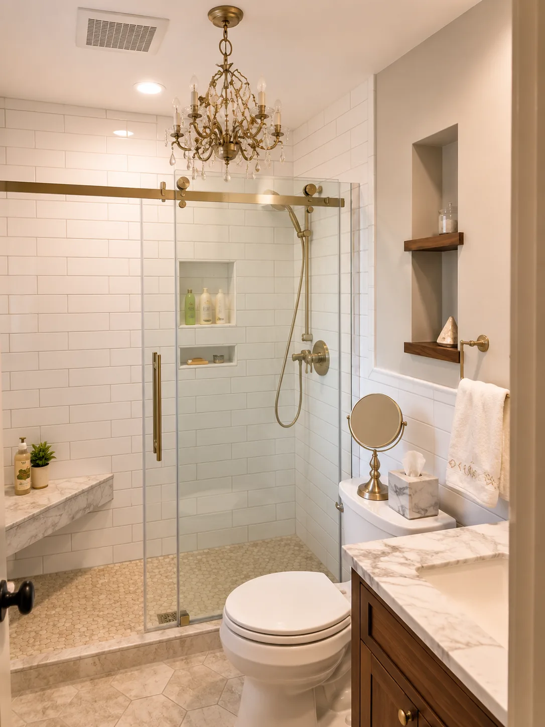 Completed glencoe bathroom remodel by Delta Remodels