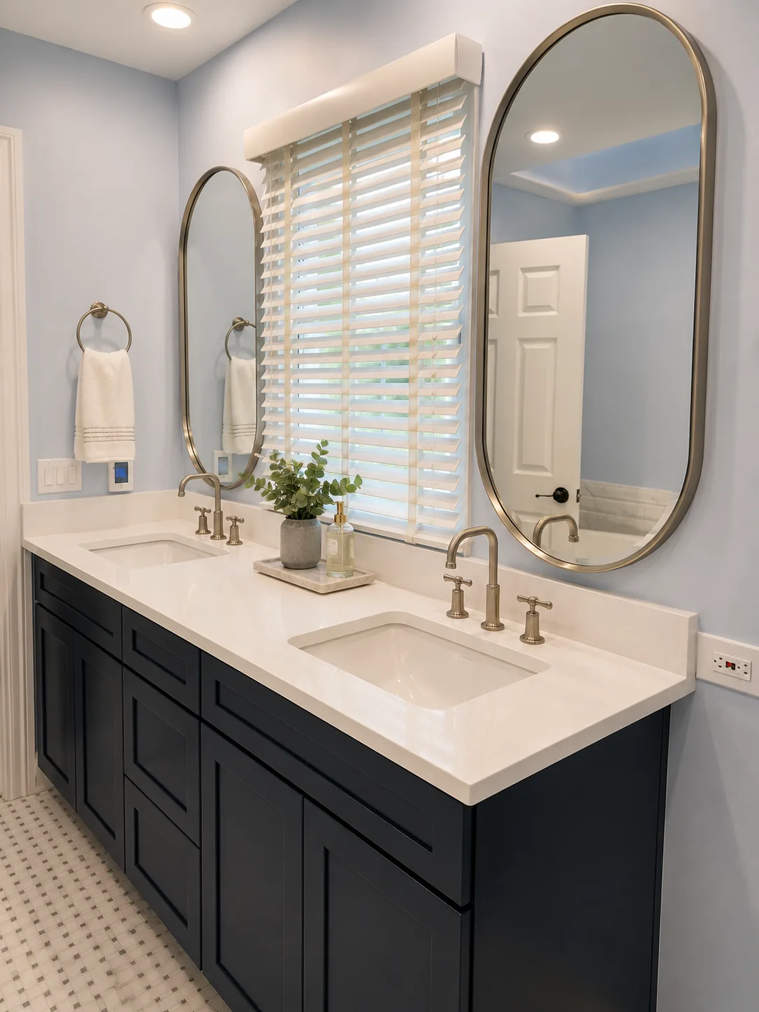 Lake Bluff Heated-Floor Bathroom Remodel: after custom cabinet lake bluff