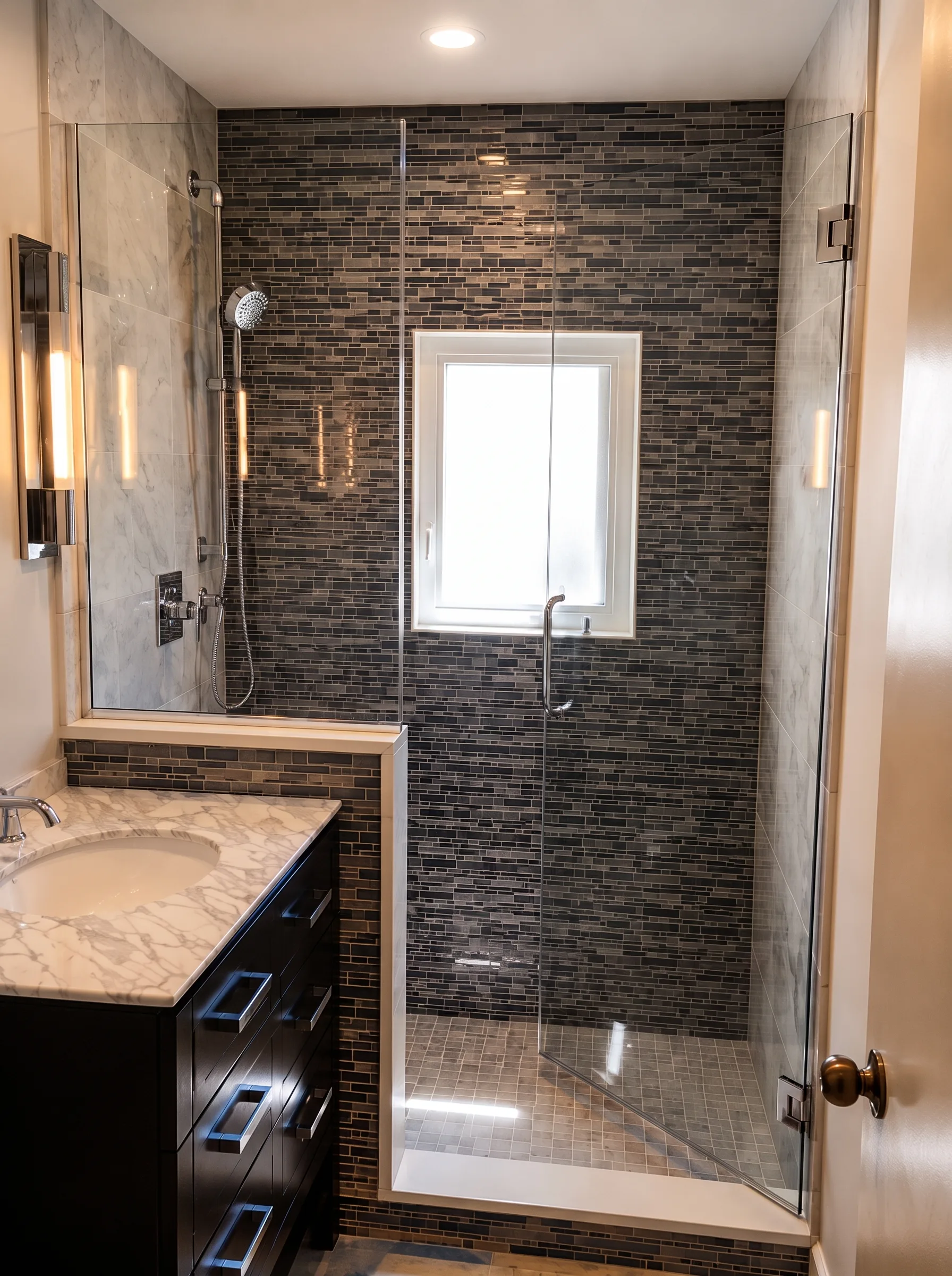 Completed skokie bathroom remodel by Delta Remodels