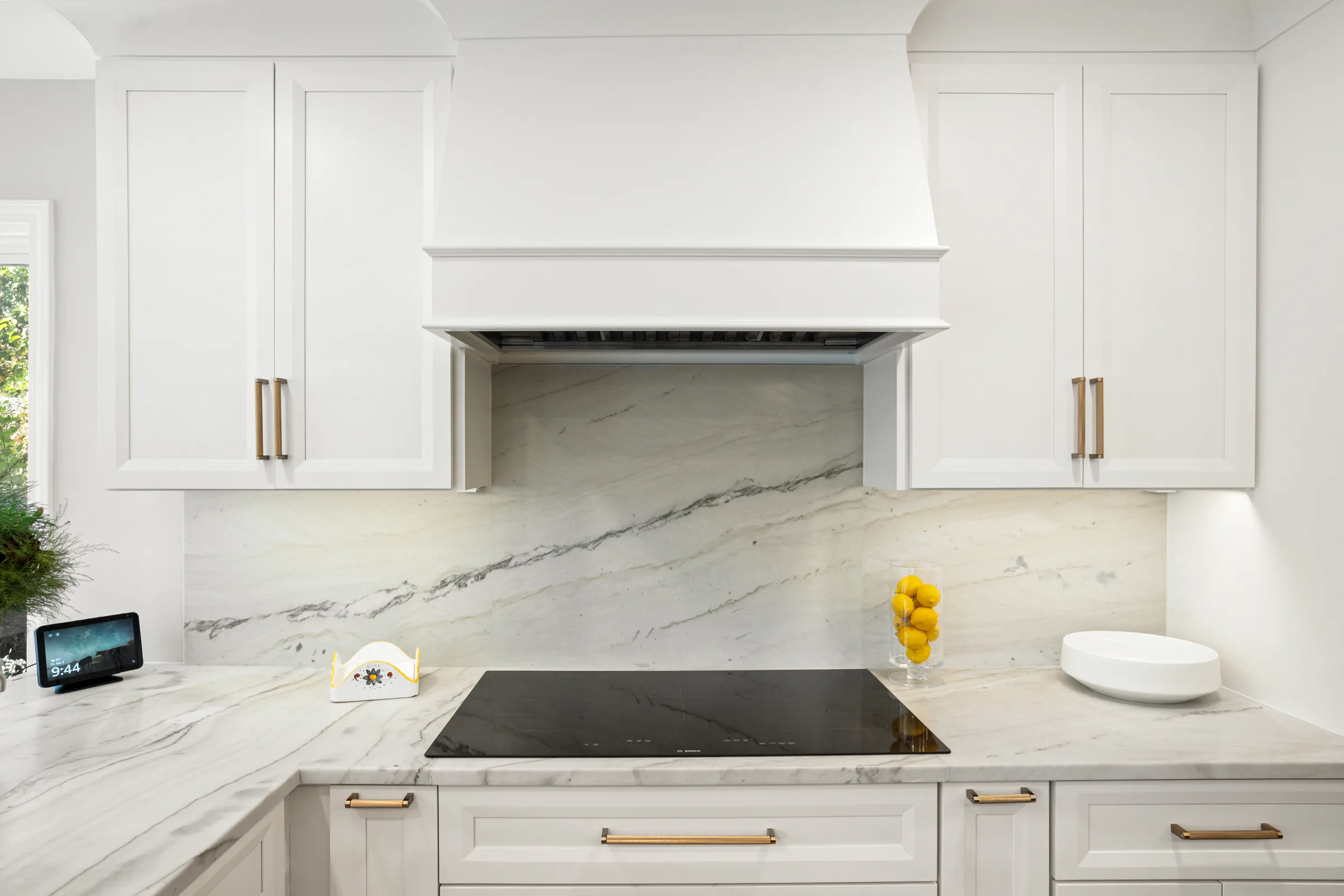 Glenview kitchen remodel: kitchen island seating with view to dining