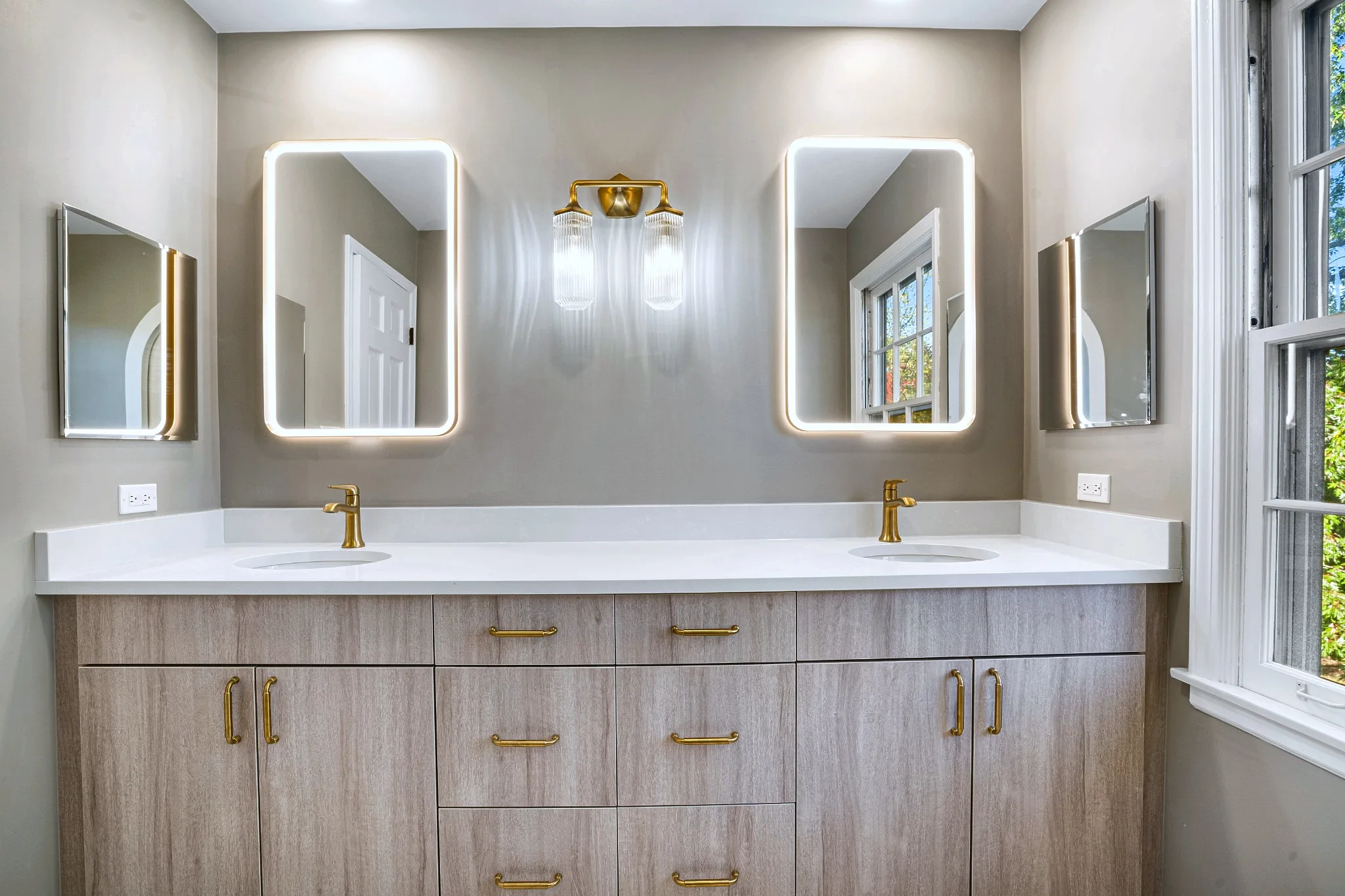 Lake Forest Bathroom Remodel: high quality led mirror double vanity lake forest bathroom remodeling